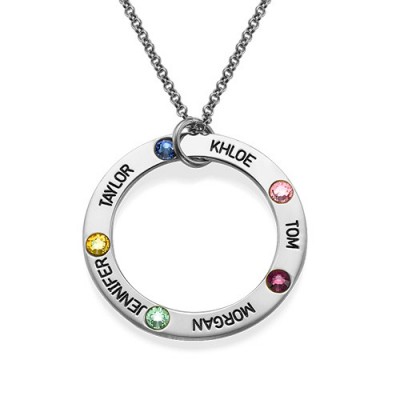 Engraved Birthstone Necklace for Mum  - Name My Jewelry ™
