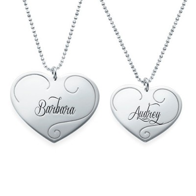 Engraved Heart Pendants - Mother Daughter Jewelry - Name My Jewelry ™