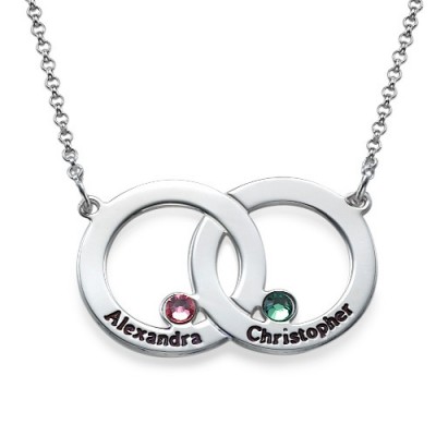 Engraved Interlocking Circle Necklace - Name My Jewelry ™
