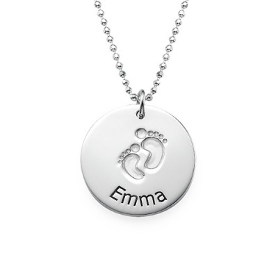 Engraved Silver Baby Steps Necklace - Name My Jewelry ™
