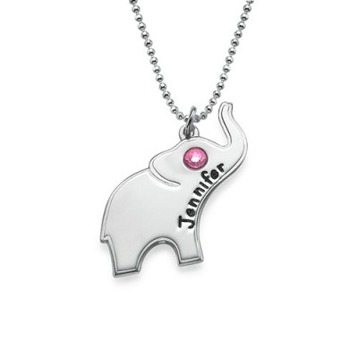 Engraved Silver Elephant Necklace - Name My Jewelry ™
