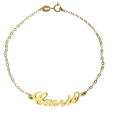 personalized 18ct Gold Plated Carrie Name Bracelet - Name My Jewelry ™