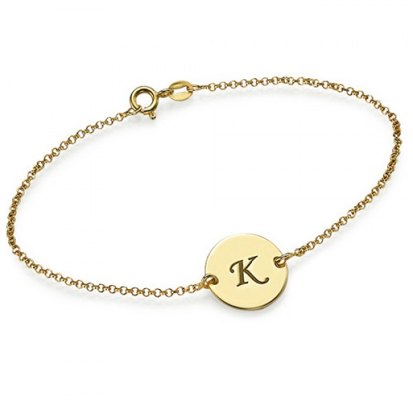 Engraved 18ct Gold Plated Disc Bracelet/Anklet - Name My Jewelry ™