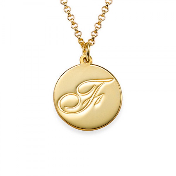 18ct Gold Plated Initial Pendant with Script Font - Name My Jewelry ™