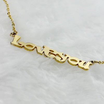 Gold Plated I Love You Name Necklace - Name My Jewelry ™
