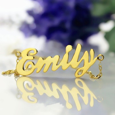 Cursive Nameplate Necklace 18ct Gold Plated - Name My Jewelry ™