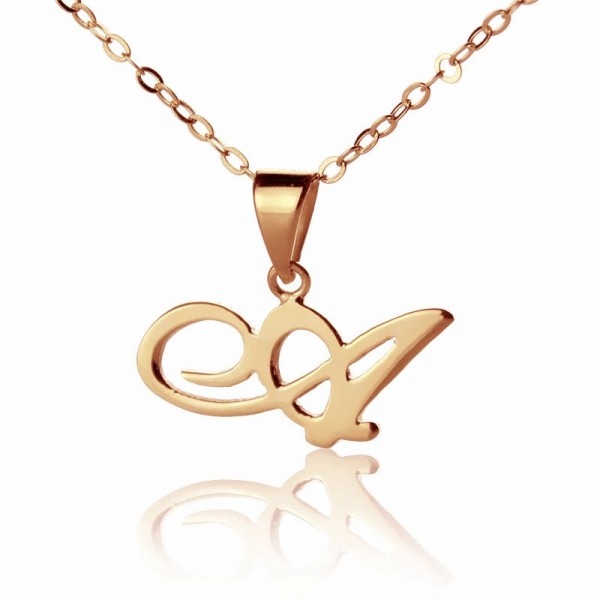 Custom Letter Necklace 18ct Rose Gold Plated - Name My Jewelry ™