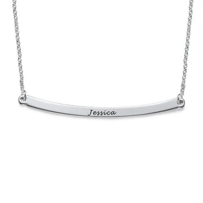 Horizontal Silver Bar Necklace - Name My Jewelry ™