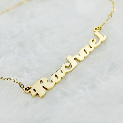personalized 18ct Solid Gold Puff Font Name Necklace - Name My Jewelry ™