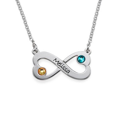 Infinity Heart Necklace with Engraving - Name My Jewelry ™