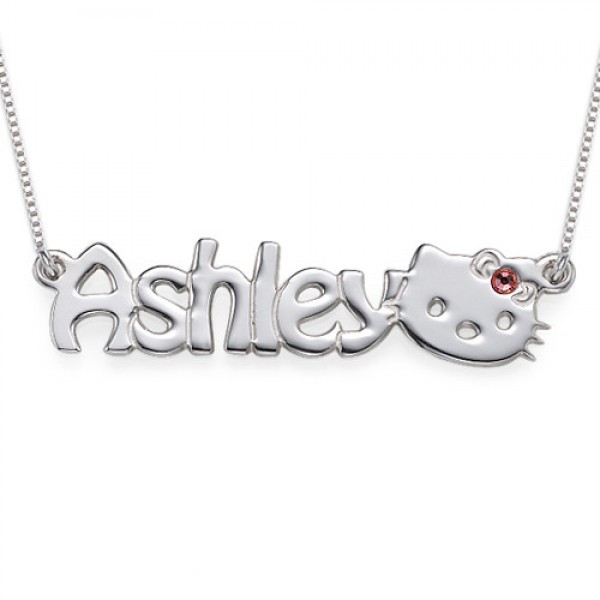 Kitten Nameplate Necklace for Girls - Name My Jewelry ™