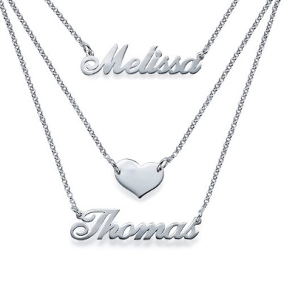 Layered Name Necklace in Sterling Silver - Name My Jewelry ™