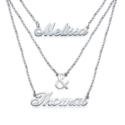 Layered Name Necklace in Sterling Silver - Name My Jewelry ™
