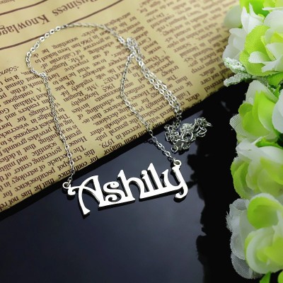 Sterling Silver Harrington Font Name Necklace - Name My Jewelry ™