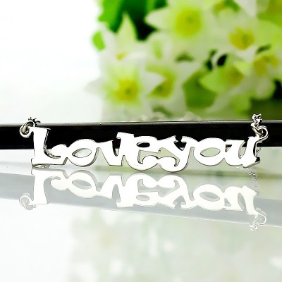 I Love You Name Necklace Sterling Silver - Name My Jewelry ™