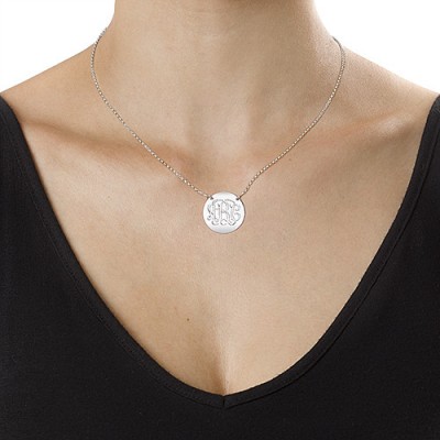 Monogram Disc Necklace in Sterling Silver - Name My Jewelry ™