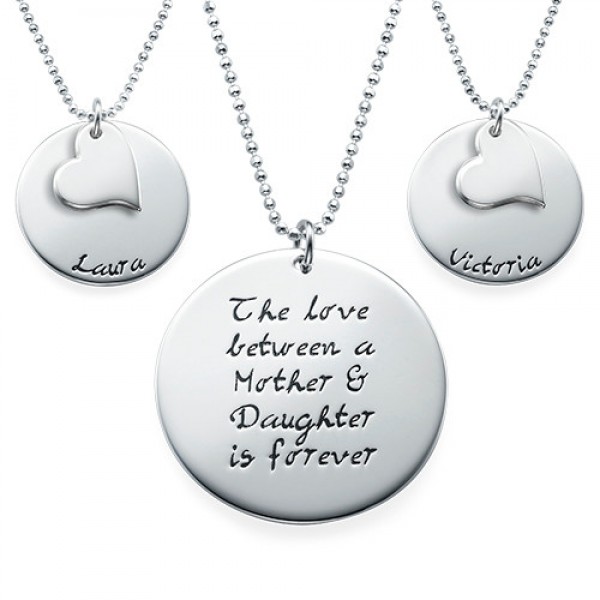 Mother Daughter Gift - Set of Three Engraved Necklaces - Name My Jewelry ™