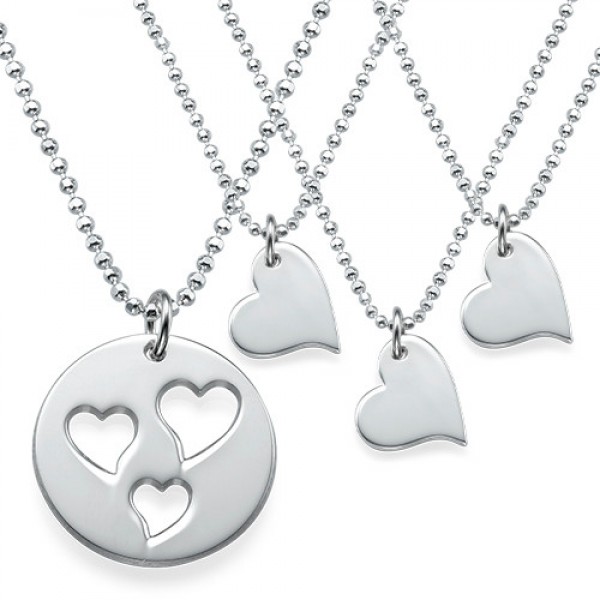 Mother and Daughter Cut Out Heart Necklace Set - Name My Jewelry ™