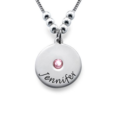 Mother's Disc and Birthstone Necklace  - Name My Jewelry ™
