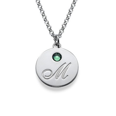 Multiple Initial Pendant Necklace with Birthstones  - Name My Jewelry ™