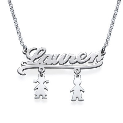 Mummy Name Necklace with Kids Charms - Name My Jewelry ™