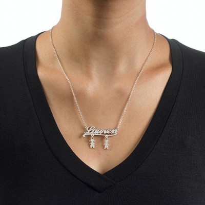 Mummy Name Necklace with Kids Charms - Name My Jewelry ™