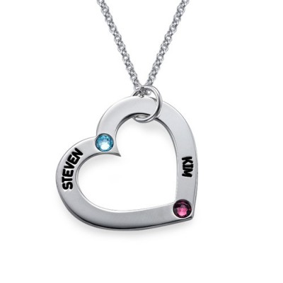 Mum's Birthstone Heart Necklace  - Name My Jewelry ™