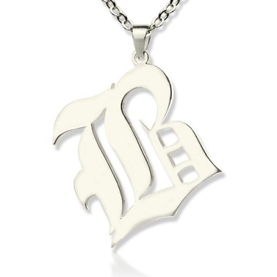 personalized Initial Letter Charm Old English Sterling Silver - Name My Jewelry ™