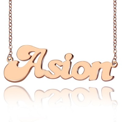personalized 18ct Rose Gold Plated BANANA Font Style Name Necklace - Name My Jewelry ™