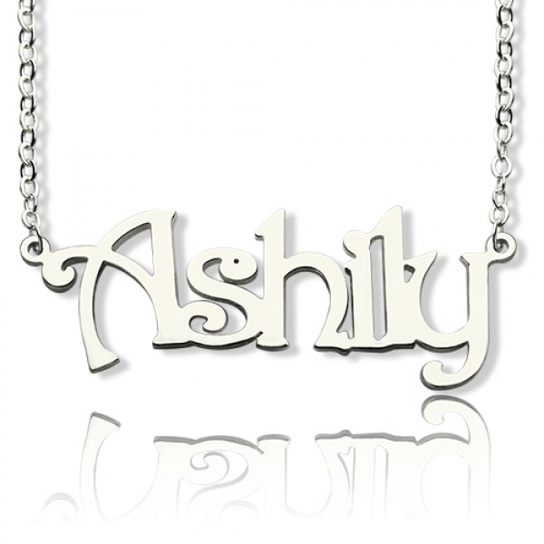925 Sterling Silver Harrington Font Name Necklace - Name My Jewelry ™