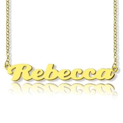 personalized 18ct Gold Plated Silver Puff Font Name Necklace - Name My Jewelry ™