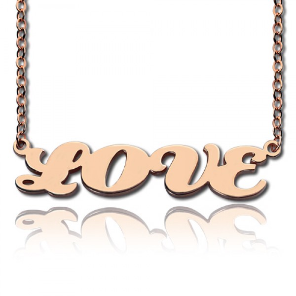18ct Rose Gold Plated Capital Puff Font Name Necklace - Name My Jewelry ™