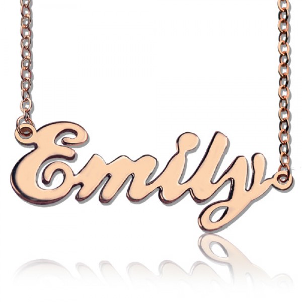 Cursive Script Name Necklace 18ct Solid Rose Gold - Name My Jewelry ™
