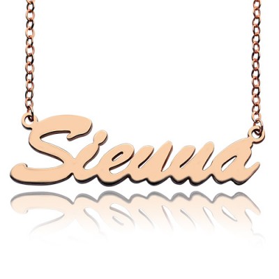 18ct Rose Gold Plated Sienna Style Name Necklace - Name My Jewelry ™