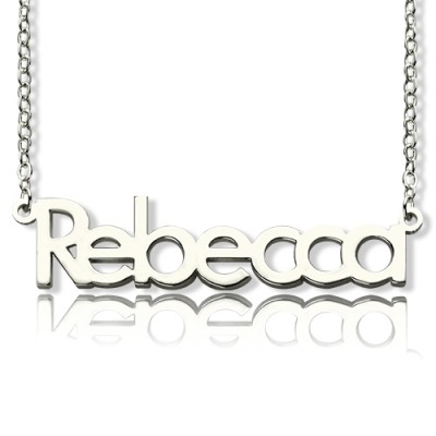 Solid White Gold Rebecca Style Name Necklace - Name My Jewelry ™