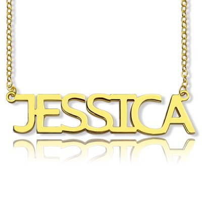 Solid Gold Plated Jessica Style Name Necklace - Name My Jewelry ™