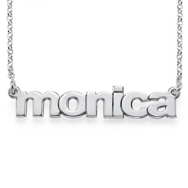 Nameplate Necklace in Lowercase Font - Name My Jewelry ™