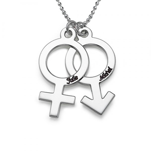 Necklace with Female  Male Symbol - Name My Jewelry ™