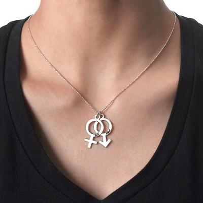 Necklace with Female  Male Symbol - Name My Jewelry ™