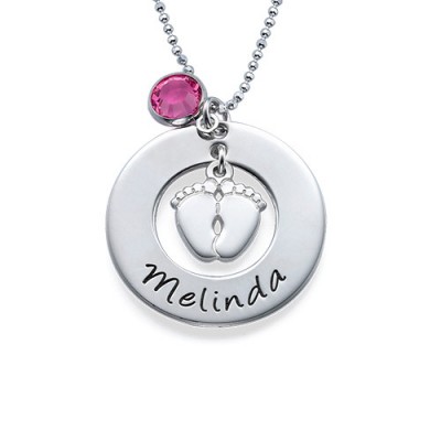 New Mum Necklace with Baby Feet - Name My Jewelry ™