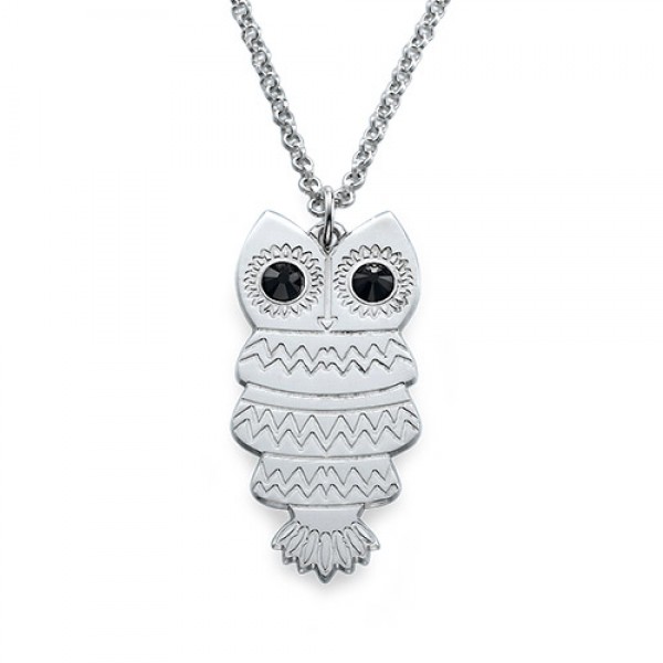 Owl Necklace with Back Engraving - Name My Jewelry ™