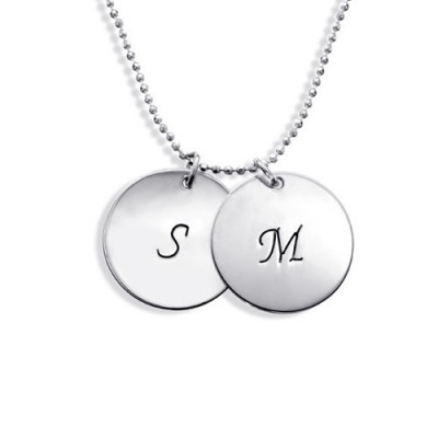 personalized Sterling Silver Disc Pendant Necklace - Name My Jewelry ™