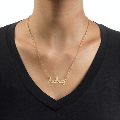 18k Gold Platied Cursive Name Necklace - Name My Jewelry ™