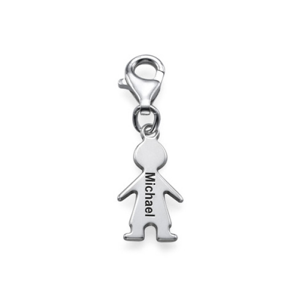 personalized Silver Boy Pendant on Lobster Clasp - Name My Jewelry ™