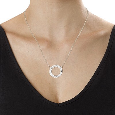 personalized Silver Karma Necklace with Swarovski - Name My Jewelry ™