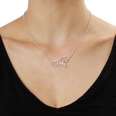 personalized Silver Script Necklace - Name My Jewelry ™