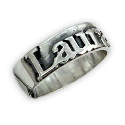 personalized Silver on Silver Name Ring - Name My Jewelry ™