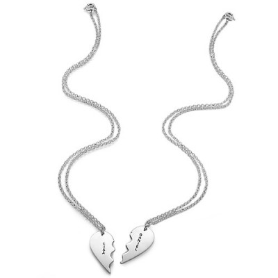 personalized Silver Breakable Heart Necklaces - Name My Jewelry ™
