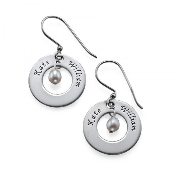 personalized Earrings with Two Names  Birthstone  - Name My Jewelry ™
