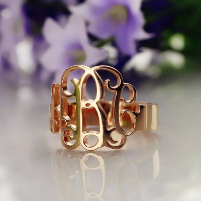 personalized Rose Gold Monogram Ring - Name My Jewelry ™